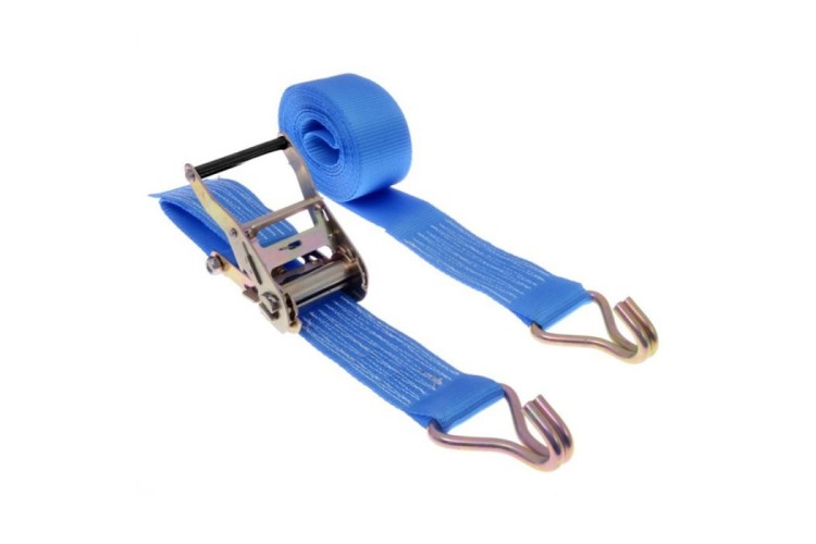 50MM X 10MTR - 4 TONNE COMPLETE RATCHET STRAP WITH CLAW HOOKS BLUE