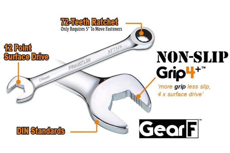 12 pt GearF Grip 4+ Combination Ratchet Spanner 27mm