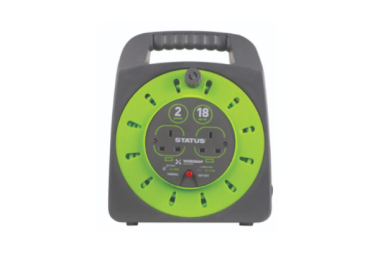 18MTR 13AMP EXTENSIONCABLE REEL 2 SOCKETS (STATUS)