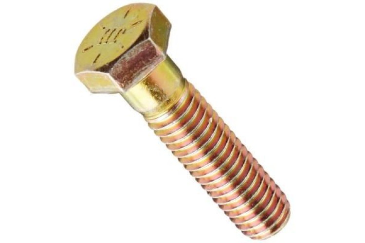 3/8 X 2 - 24 (UNF) HEX BOLT (GRADE 8) (ZINC-YELLOW)