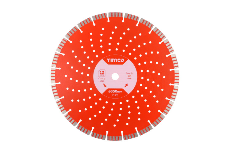350MM X 25.4 BORE Premium Diamond Blade - Turbo Segmented
