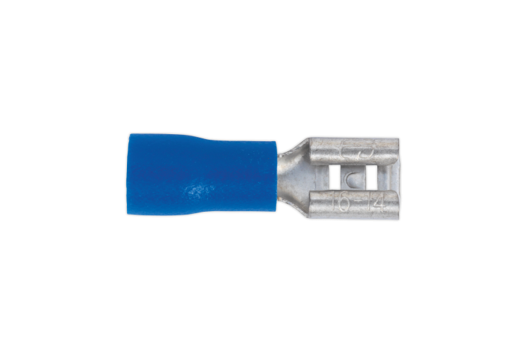 4.8MM FEMALE PUSH ON TERMINAL (BLUE) (100 PK)