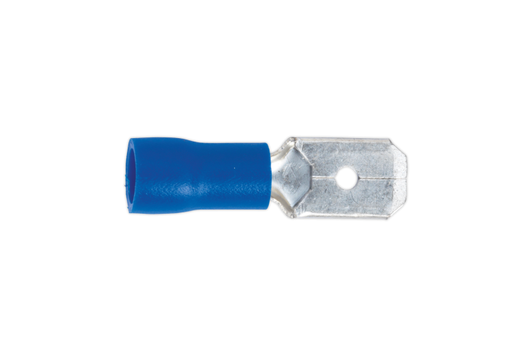 6.3MM BLUE PUSH ON MALE TERMINAL (100 PK)