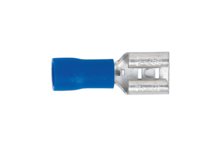  6.3MM FEMALE PUSH ON TERMINAL (BLUE) (100 PK)