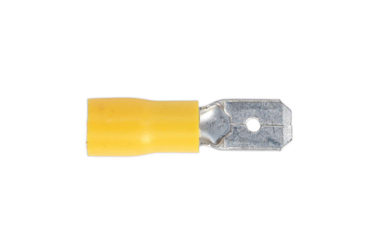 6.3MM MALE YELLOW SPADE TERMINAL (100 PK)