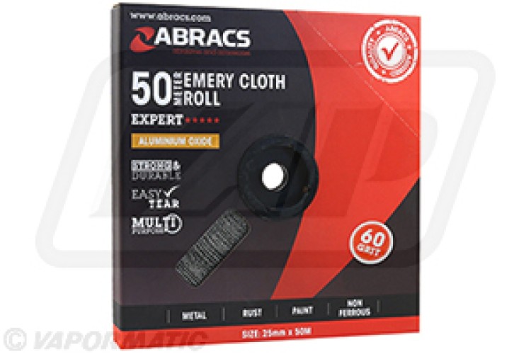 EMERY CLOTH ROLL (60 GRIT) 25MM X 50MTR