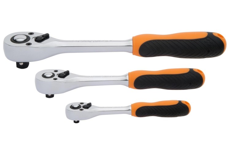 3/8 DRIVE 72 TEEH RATCHET (COMFORT GRIP HANDLE) (FRANKLIN) (200MM LONG)