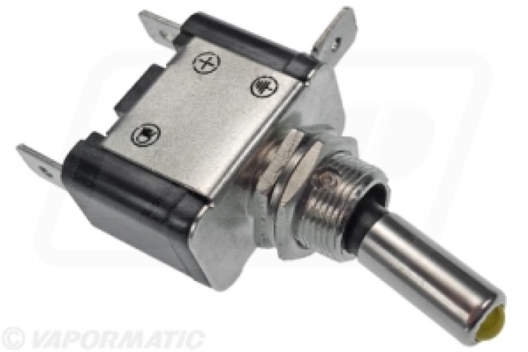 LED INDICATOR TOGGLE SWITCH (12V-25A) (AMBER)