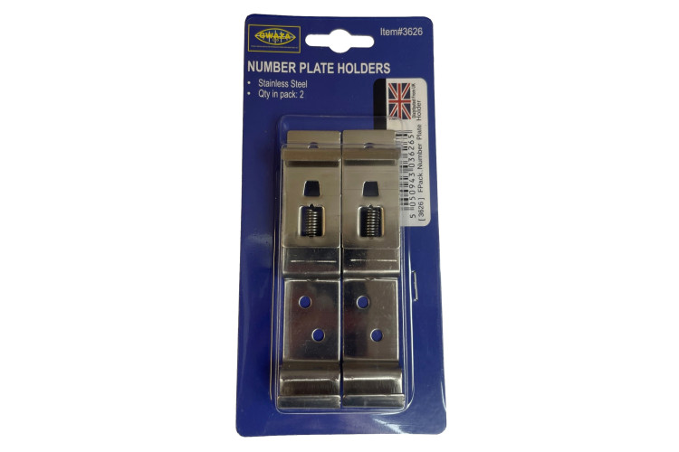 NUMBER PLATE HOLDER (SPRING LOADED) (2PK) (A2)