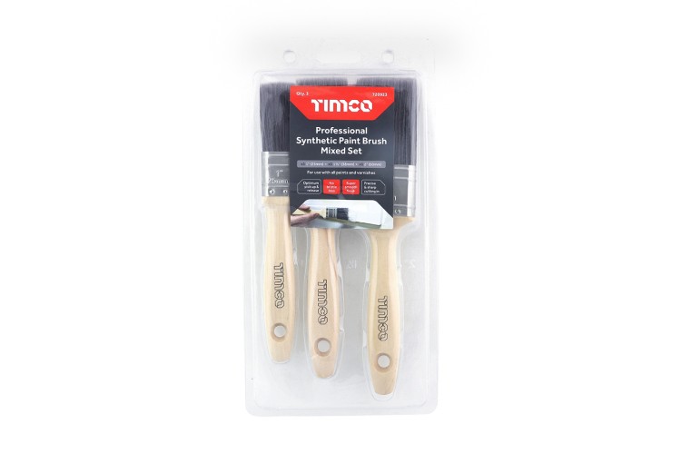 Professional Synthetic Paint Brush Mixed Set 3pcs