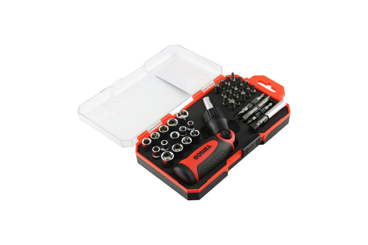 RATCHETING SCREWDRIVER BIT SET (46 PIECES) (TIMCO)
