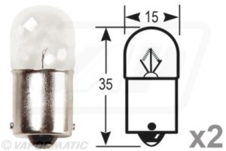 SIDE AND TAIL BULB 12VOLT X 5WATT (2PK)