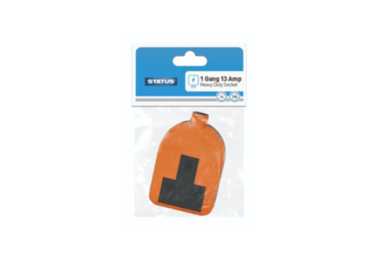 STATUS 1 GANG HEAVY DUTY ORANGE SOCKET BLOCK