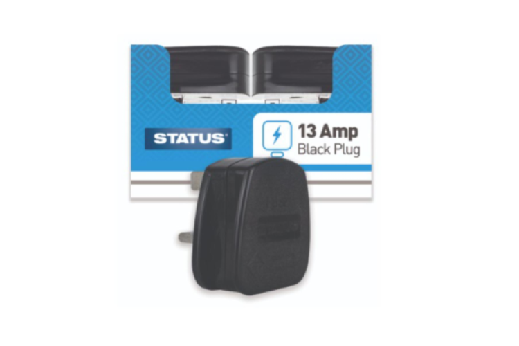 STATUS PLASTIC PLUGS (BLACK) (13 AMP)