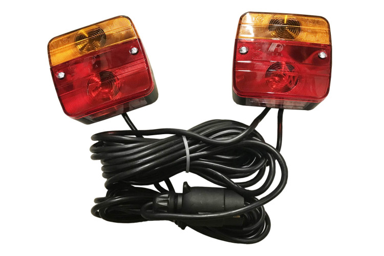 TRAILER LIGHT SET MAGNETIC WITH CABLE (7MTR) (BULB TYPE)