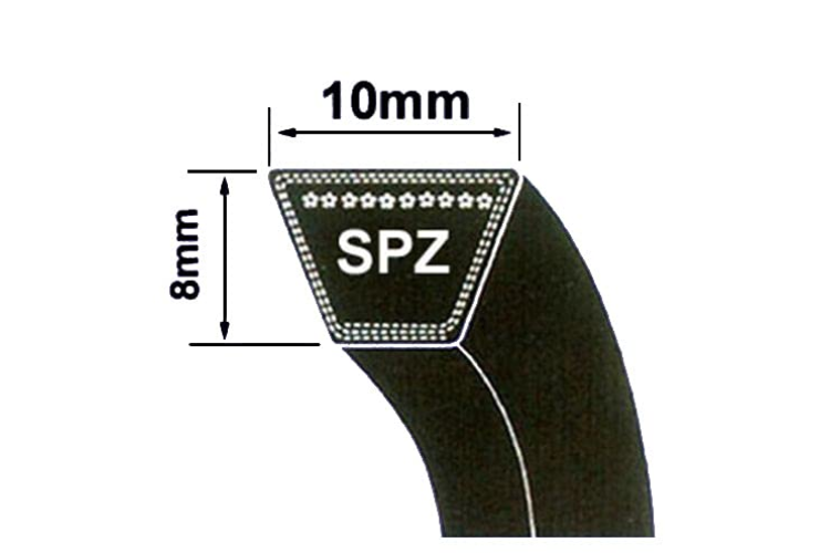 V-BELT WEDGE WRAPPED SPZ-SECTION (8x10mm) (SPZ837)