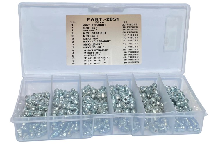 WORKSHOP METRIC GREASE NIPPLE KIT (200)